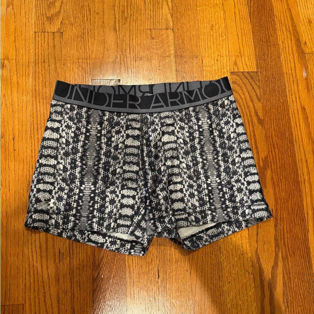 Under Armour Black & White Snakeskin-Print Performance Shorts